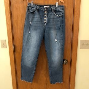 KanCan Jeans with Button Fly and Light Distressing